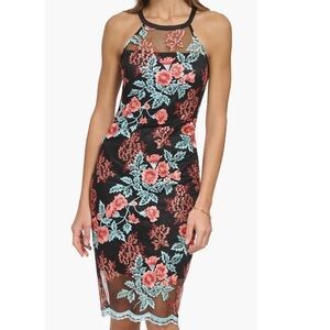 NWT Guess Floral Cage Mesh Dress